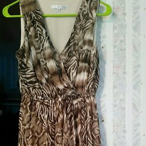 A knee-length lepord cocktail dress